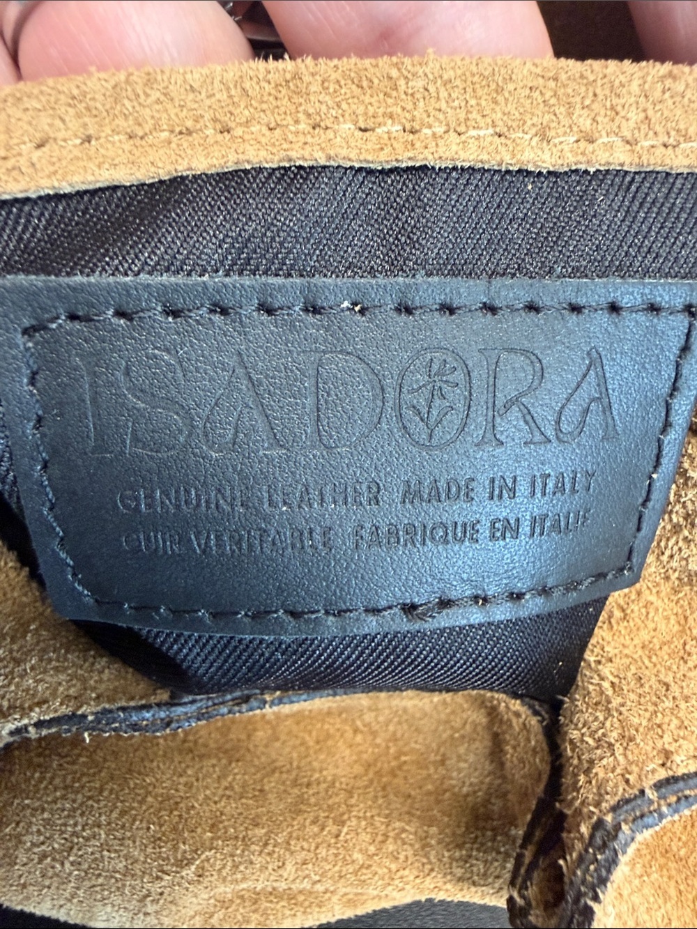 Isadora | Italian Leather Camel Suede Fringe Hobo Cowgirl Chic Bag w/ Crossbody - Picture 7 of 13